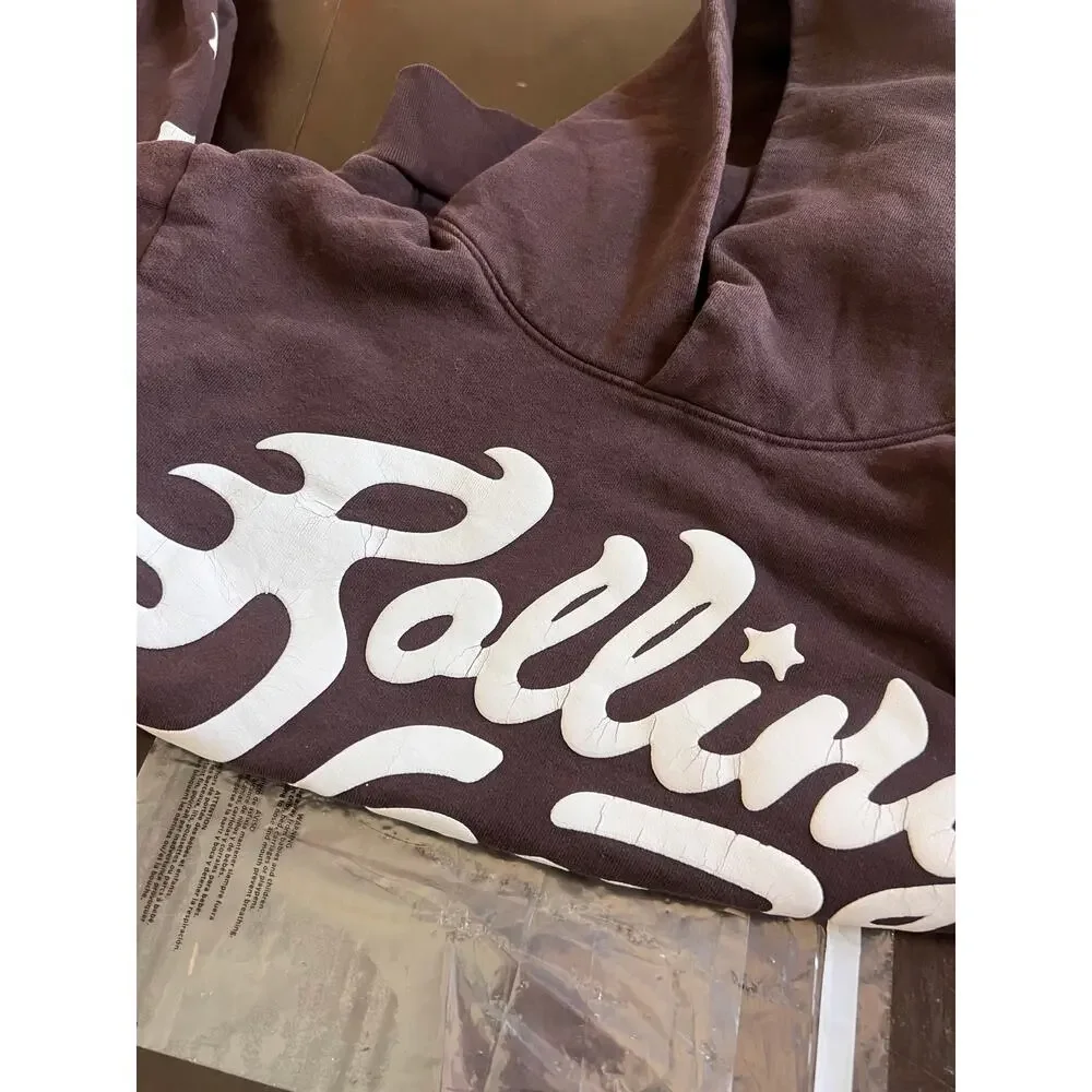 Rolling Loud Brown 100% Cotton Streetwear Hoodie With Stars Size S - Picture 3 of 4